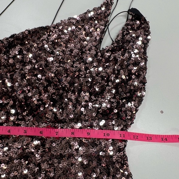 ASTR The Label Sequin Mini Dress Size Small New With Tags Rose Pink and Black - Picture 10 of 12
